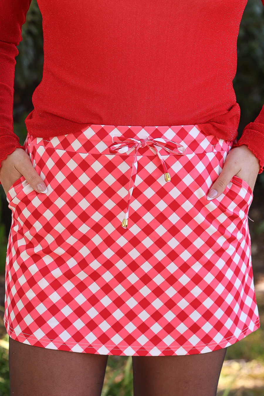 Red Gingham Skort