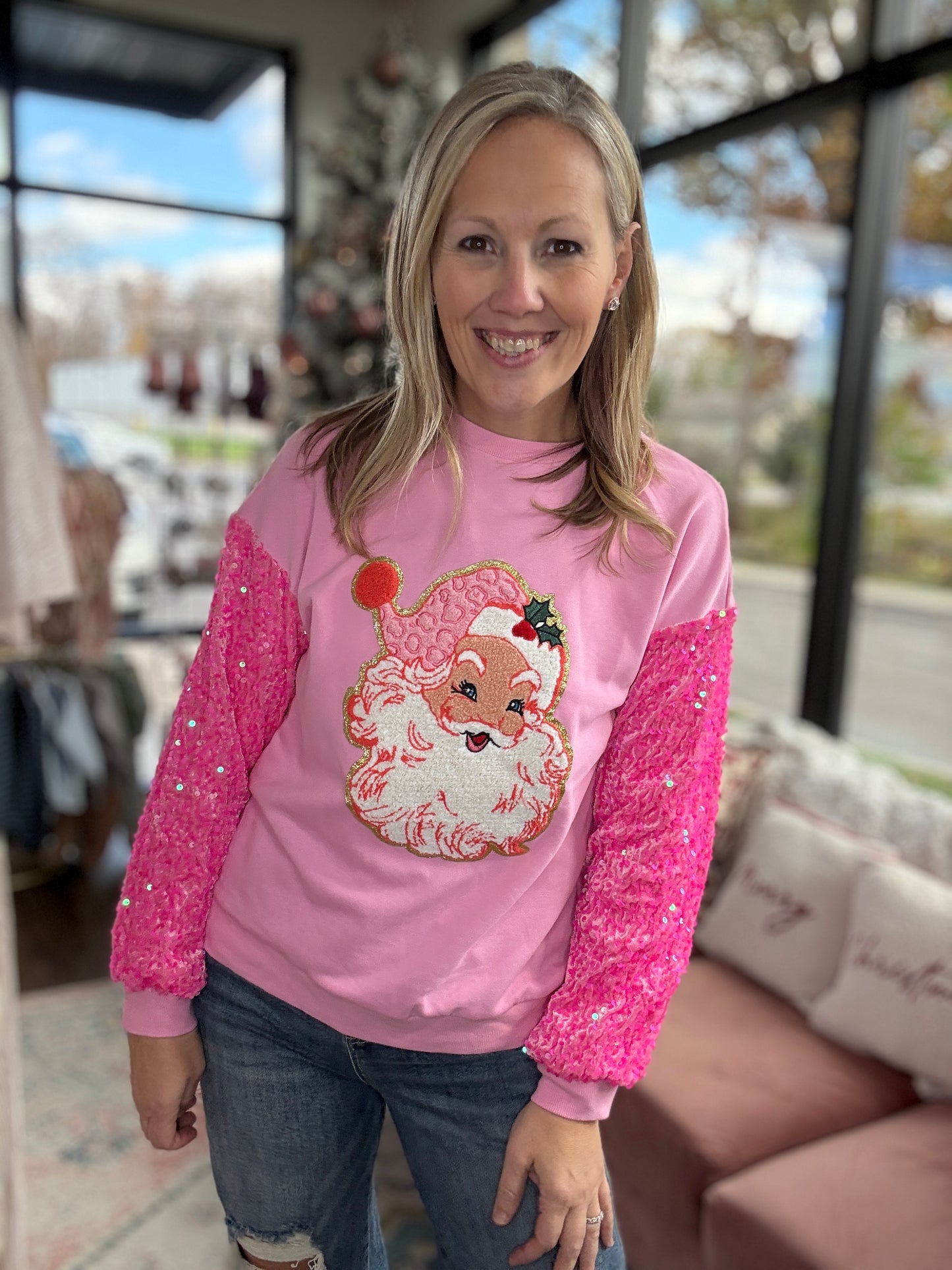 Sequin Santa Sweatshirt