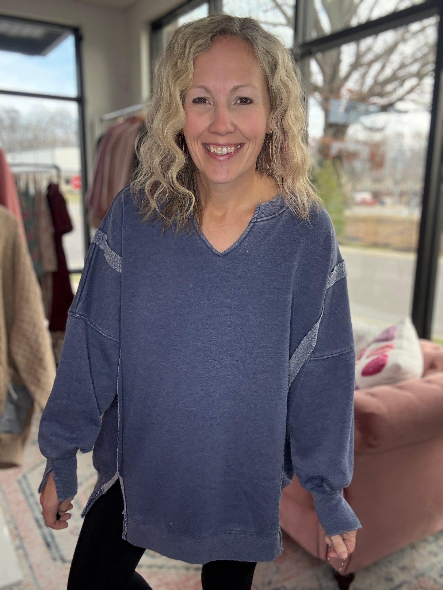 Comfy Cut Crew- Blue