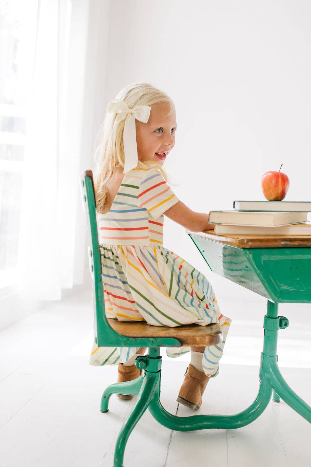 Primary Stripes Twirl Dress