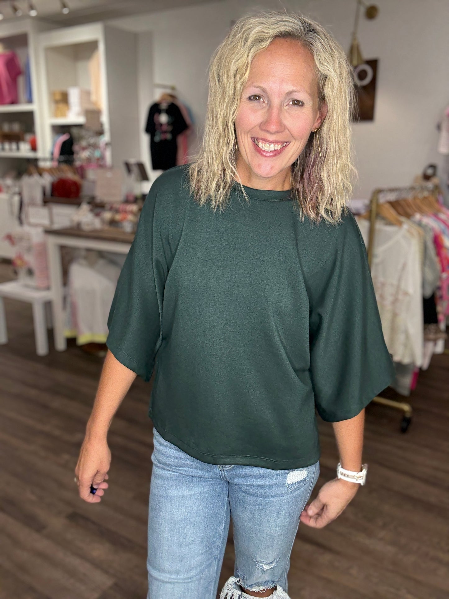 Saturday Stroll Top- Green