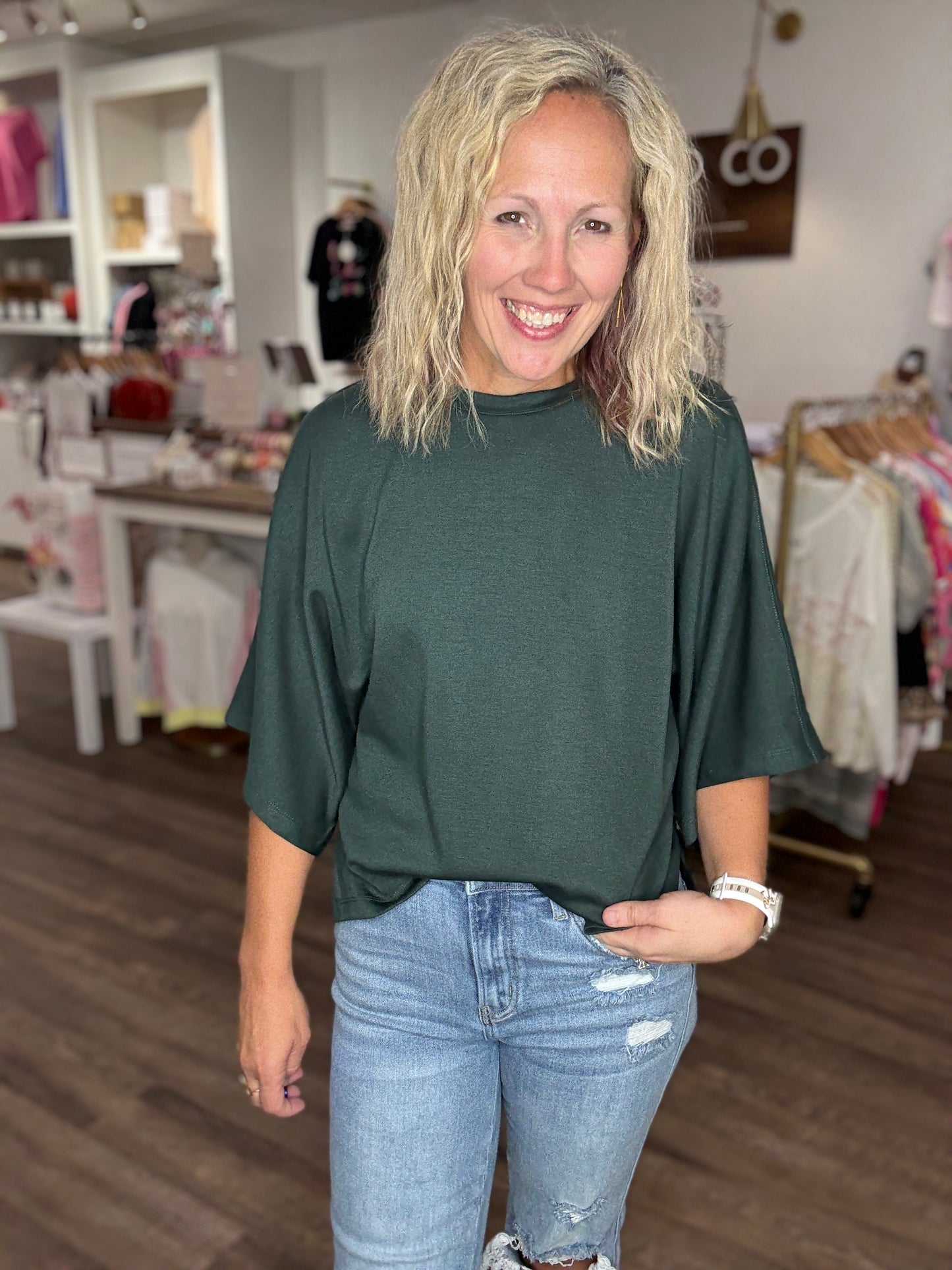 Saturday Stroll Top- Green