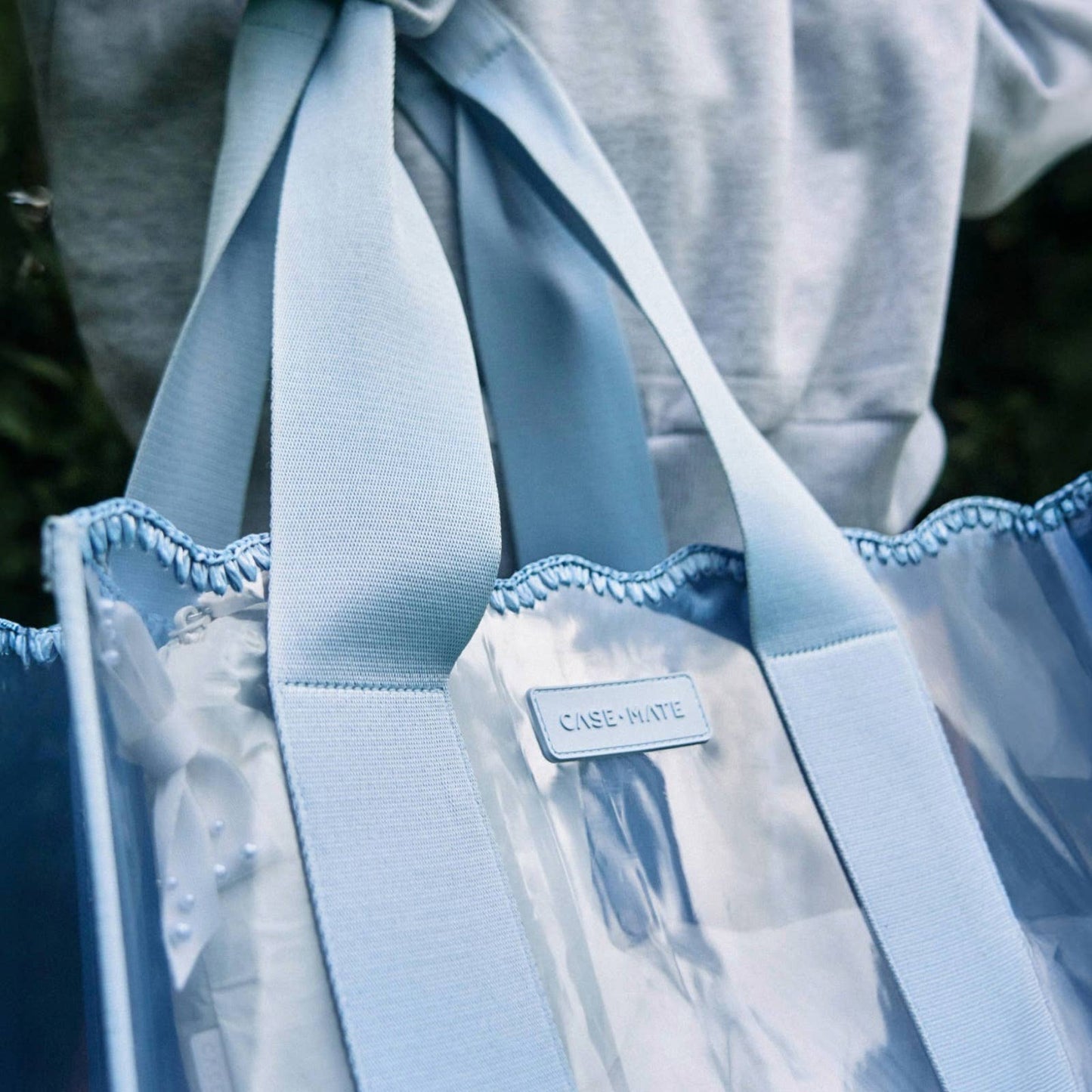 Carolina Blue Crochet Wave Jelly Tote Bag