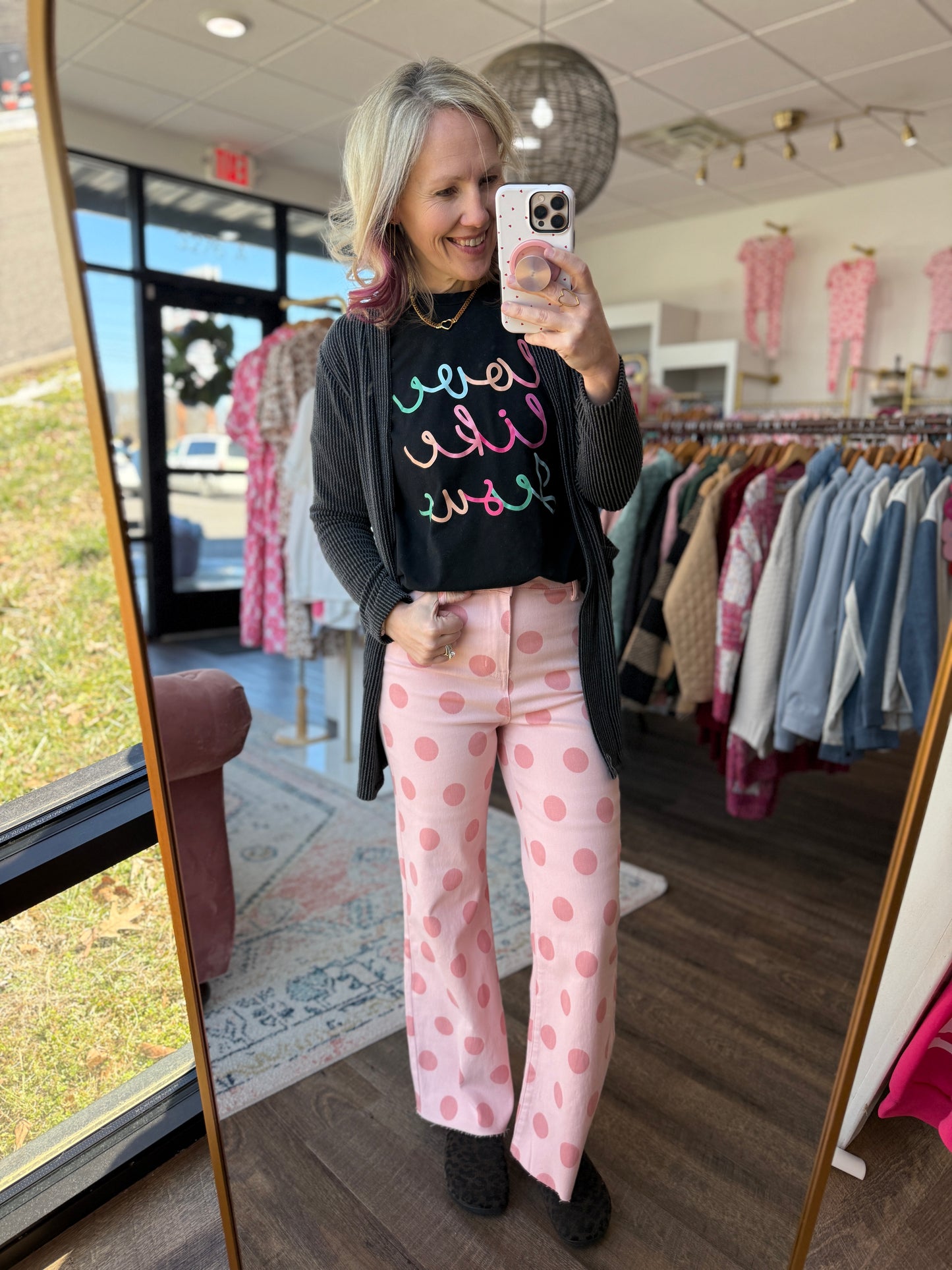 Pink Pop Polka Dot Denim