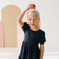 Puff Navy Twirl Dress