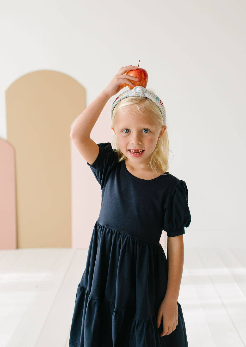 Puff Navy Twirl Dress