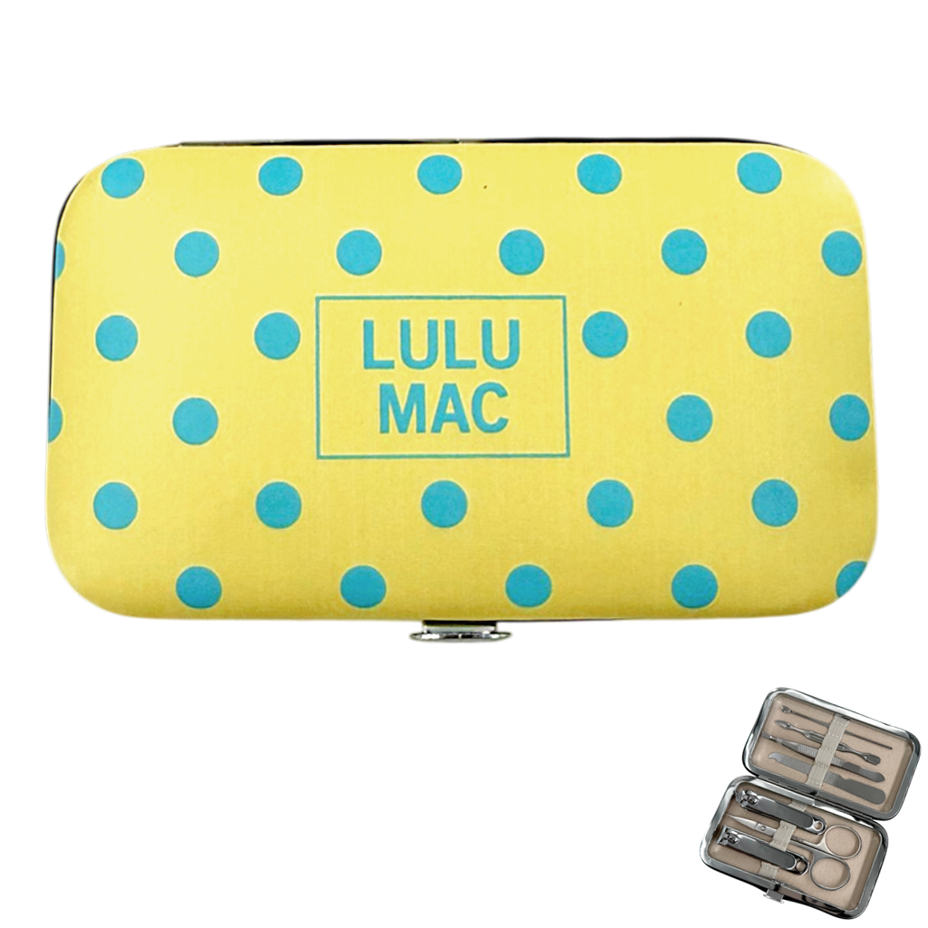 Manicure Set- Butter/Blue Dot