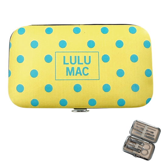 Manicure Set- Butter/Blue Dot
