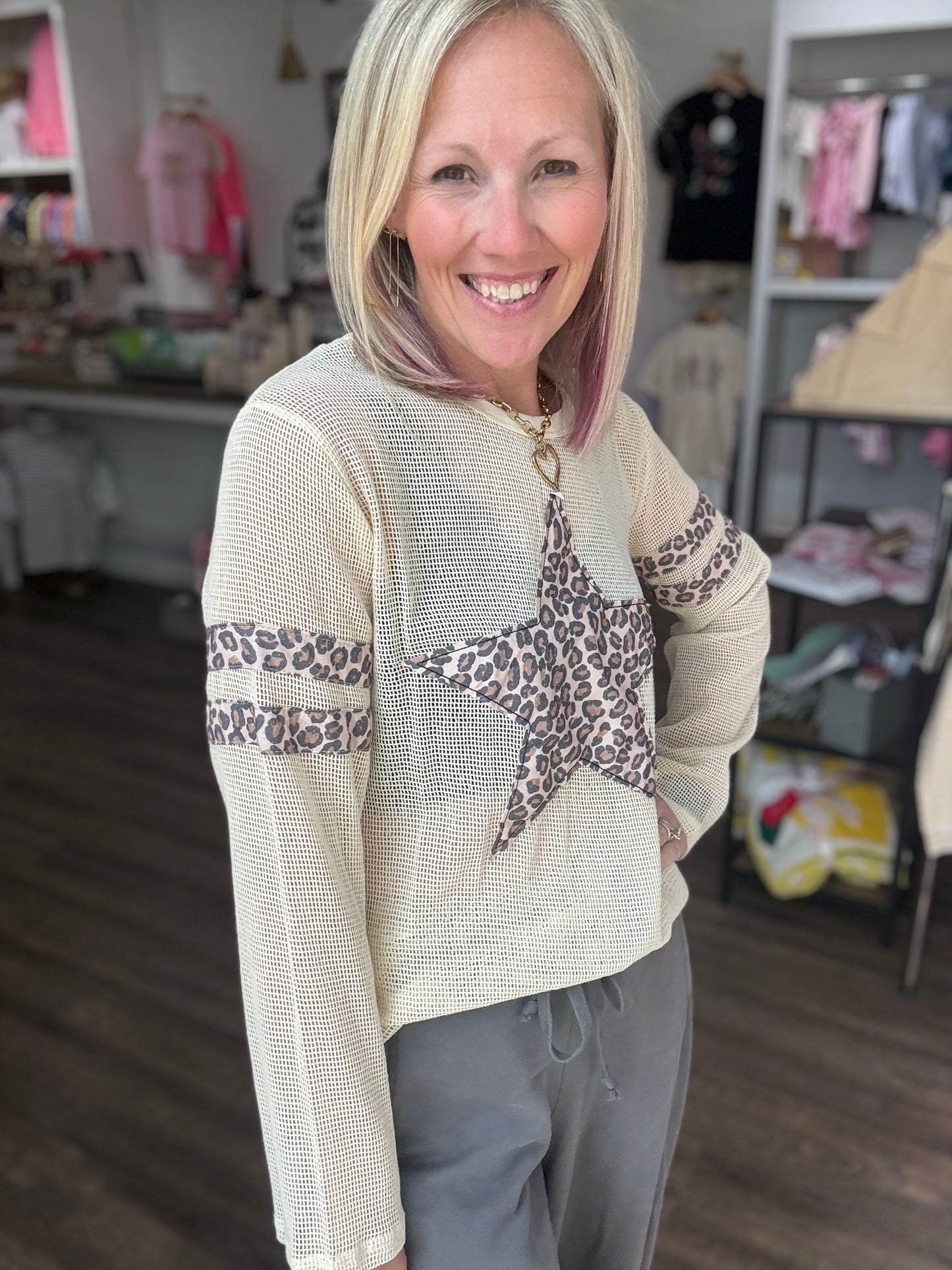 Mellow Mesh Top- Cheetah