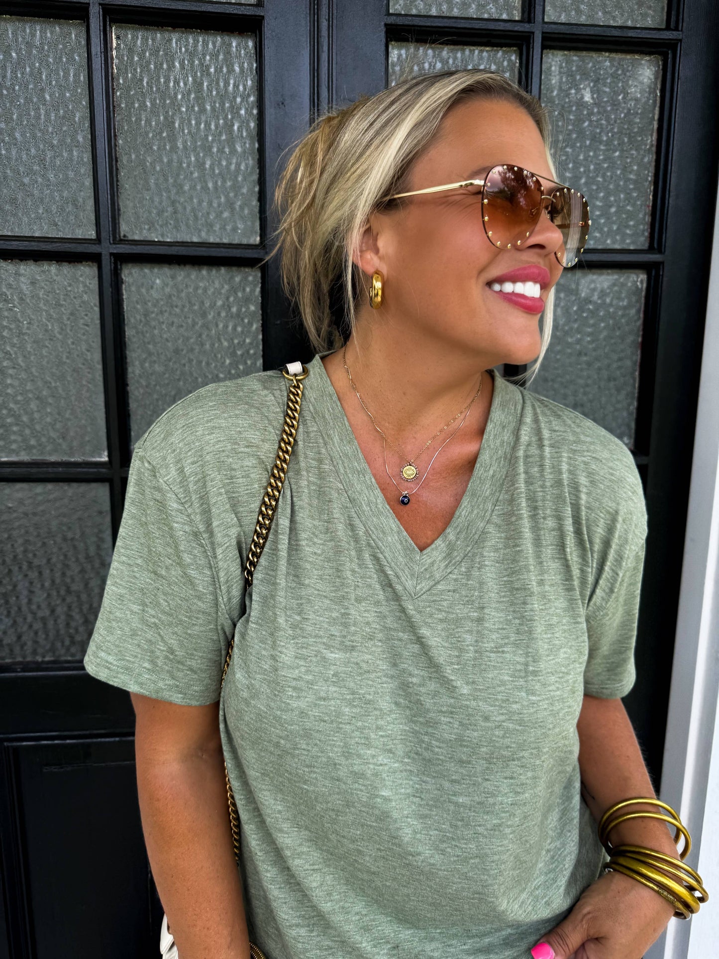 Sadie Boyfriend Tee- Olive