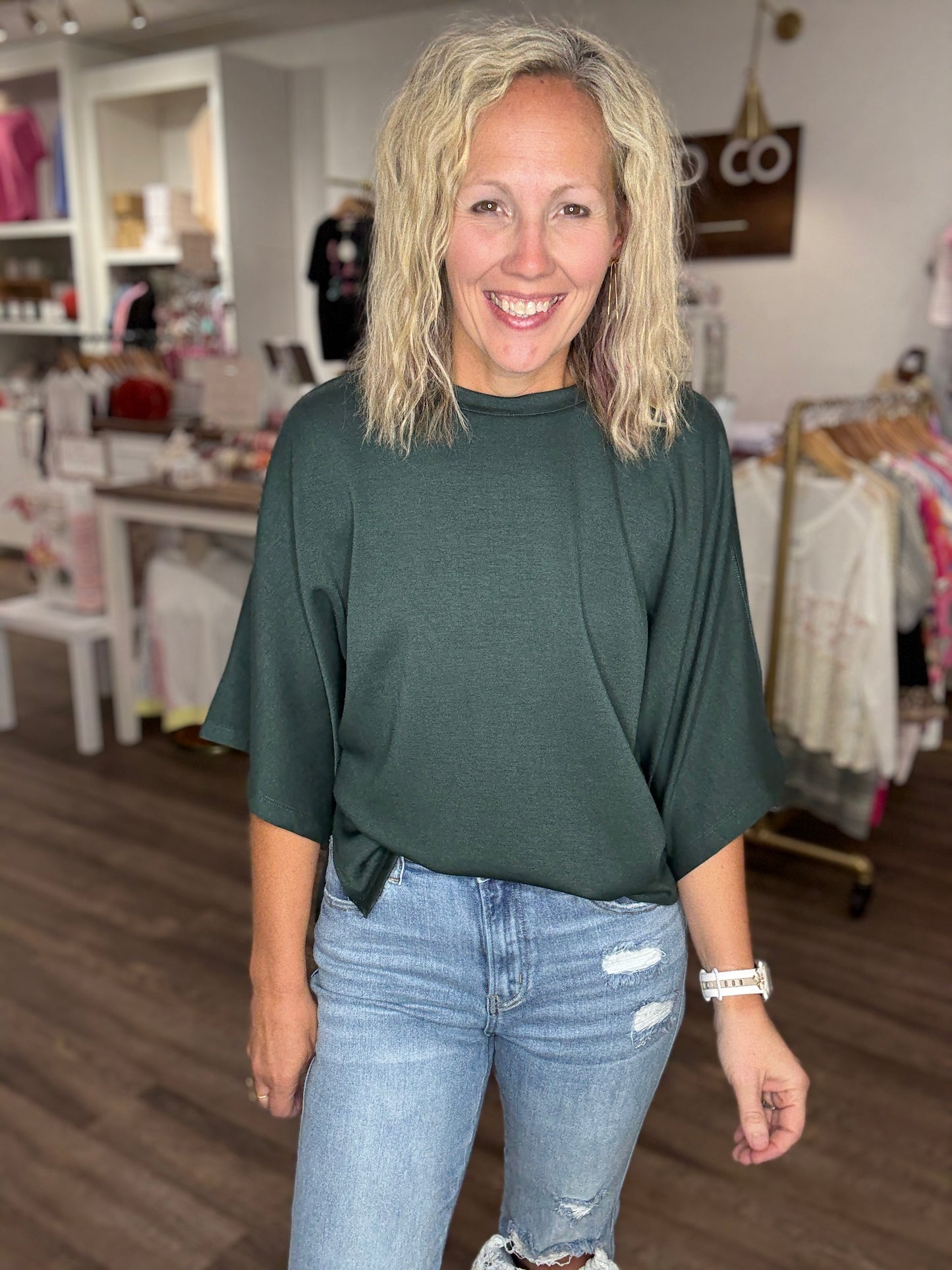 Saturday Stroll Top- Green