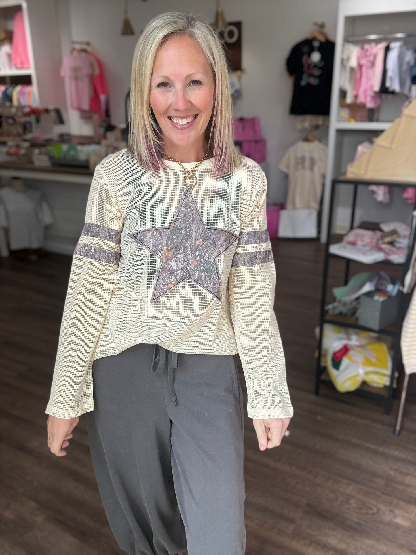 Mellow Mesh Top- Camo