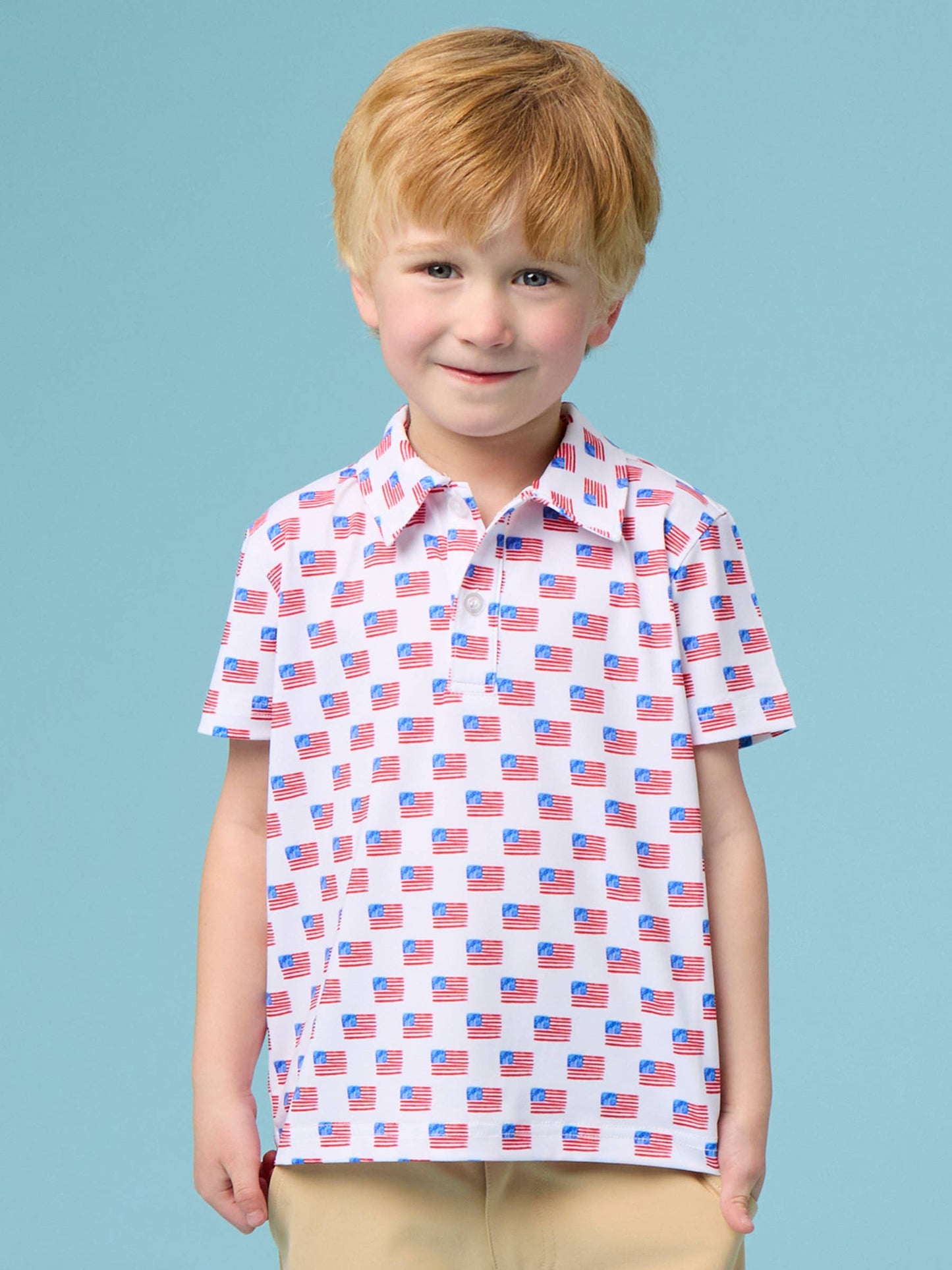 Boys Freedom Flags Polo