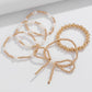 Bow Knot Pearl Beaded Bracelet Set