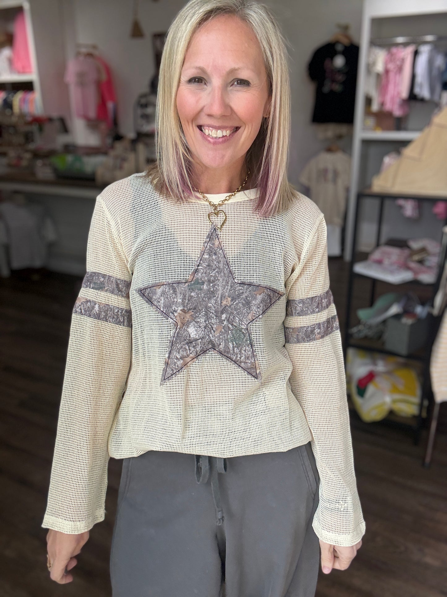 Mellow Mesh Top- Camo