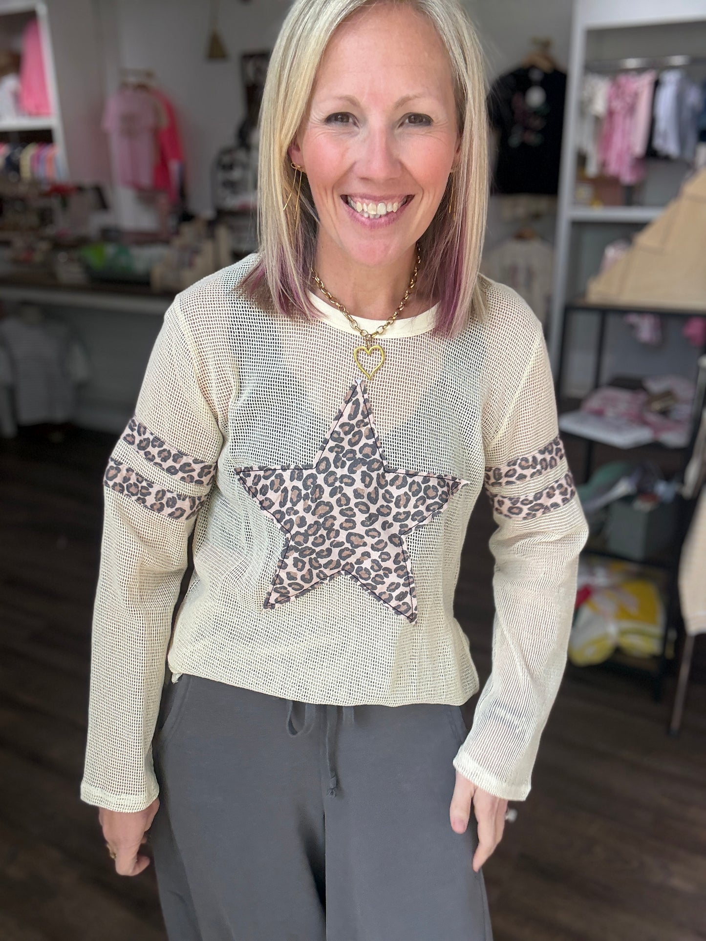 Mellow Mesh Top- Cheetah