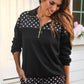 Mia Pullover- Black Polka Dot
