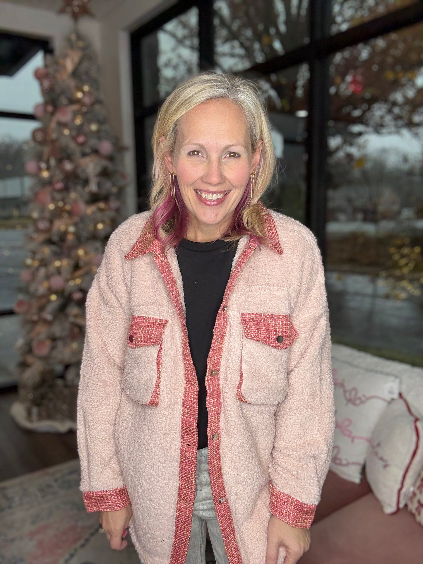 The Tweed Trails Jacket-Pink