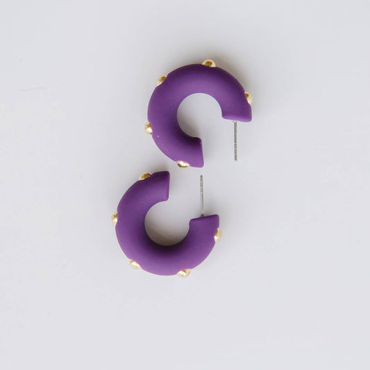 Gameday Earring- Small Plum