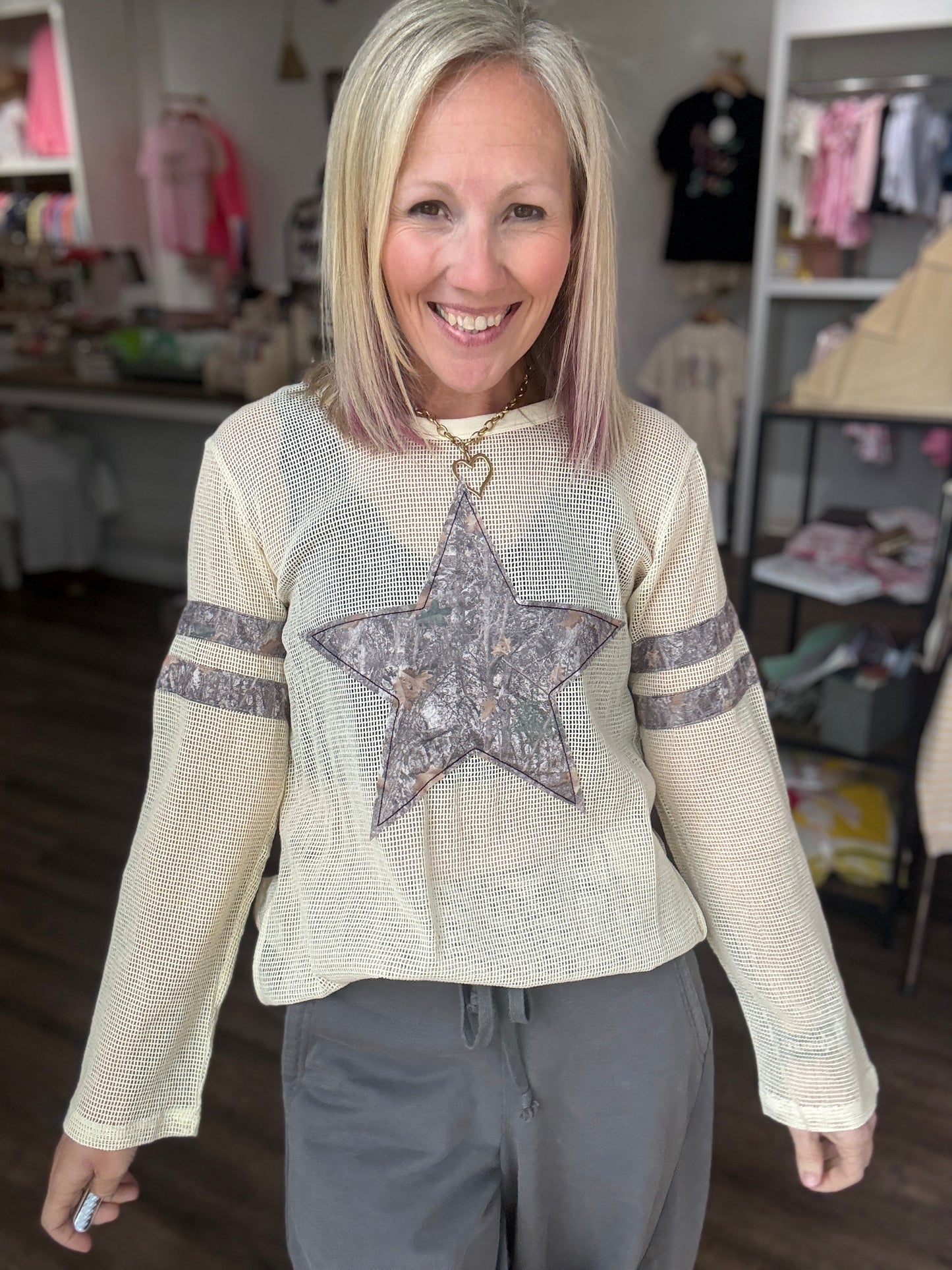 Mellow Mesh Top- Camo