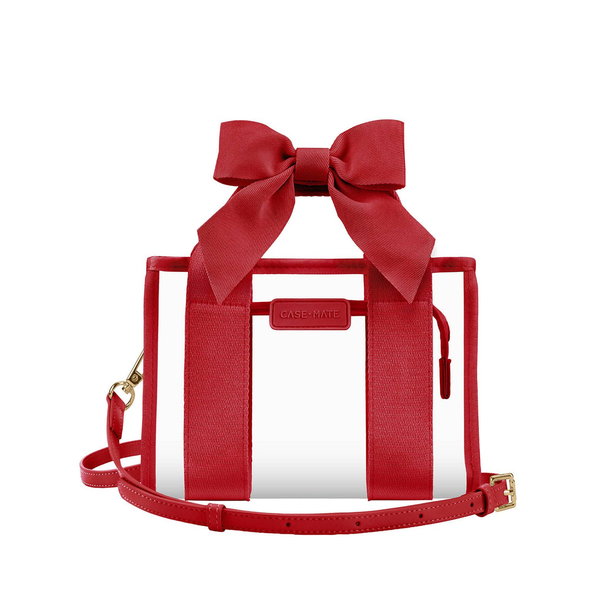 Varsity Red Bow Clear Stadium Bag