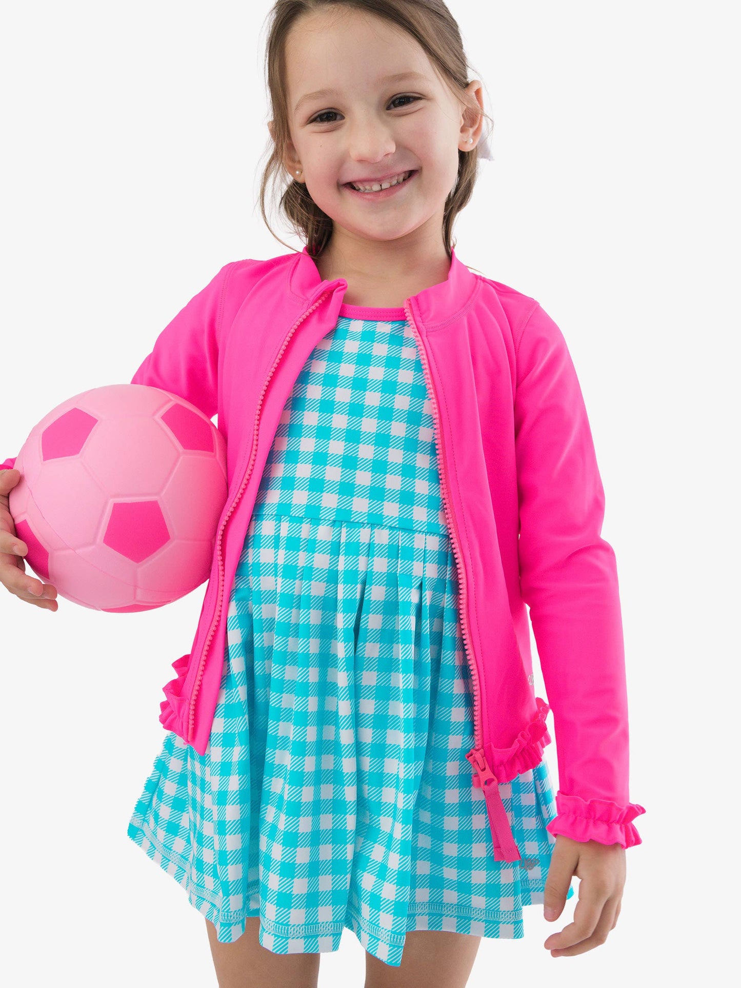Aqua Gingham Dress