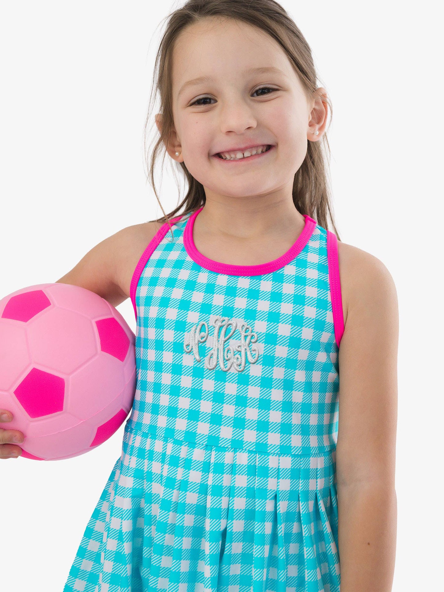 Aqua Gingham Dress