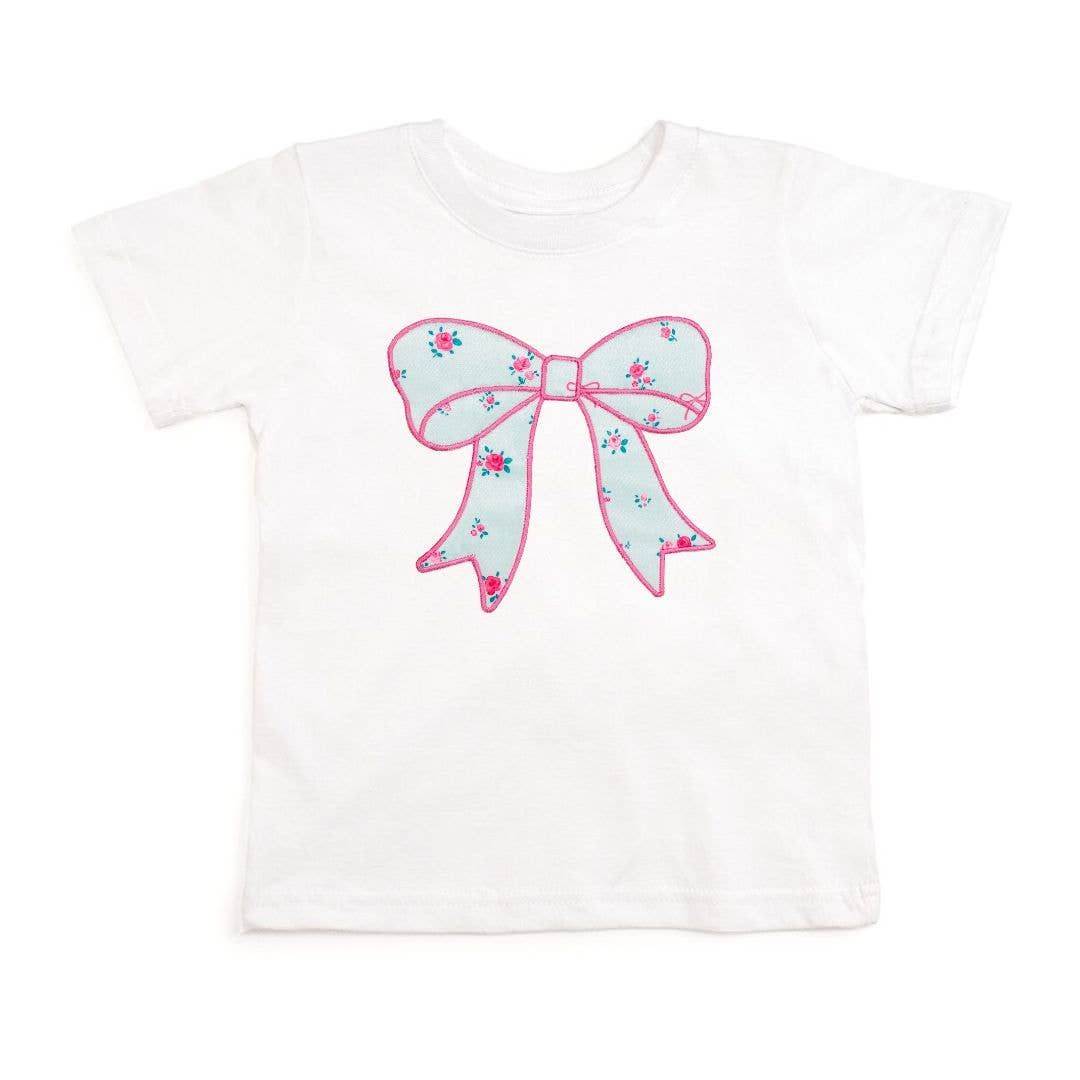 Sky Blue Floral Bow Tee