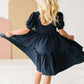 Puff Navy Twirl Dress