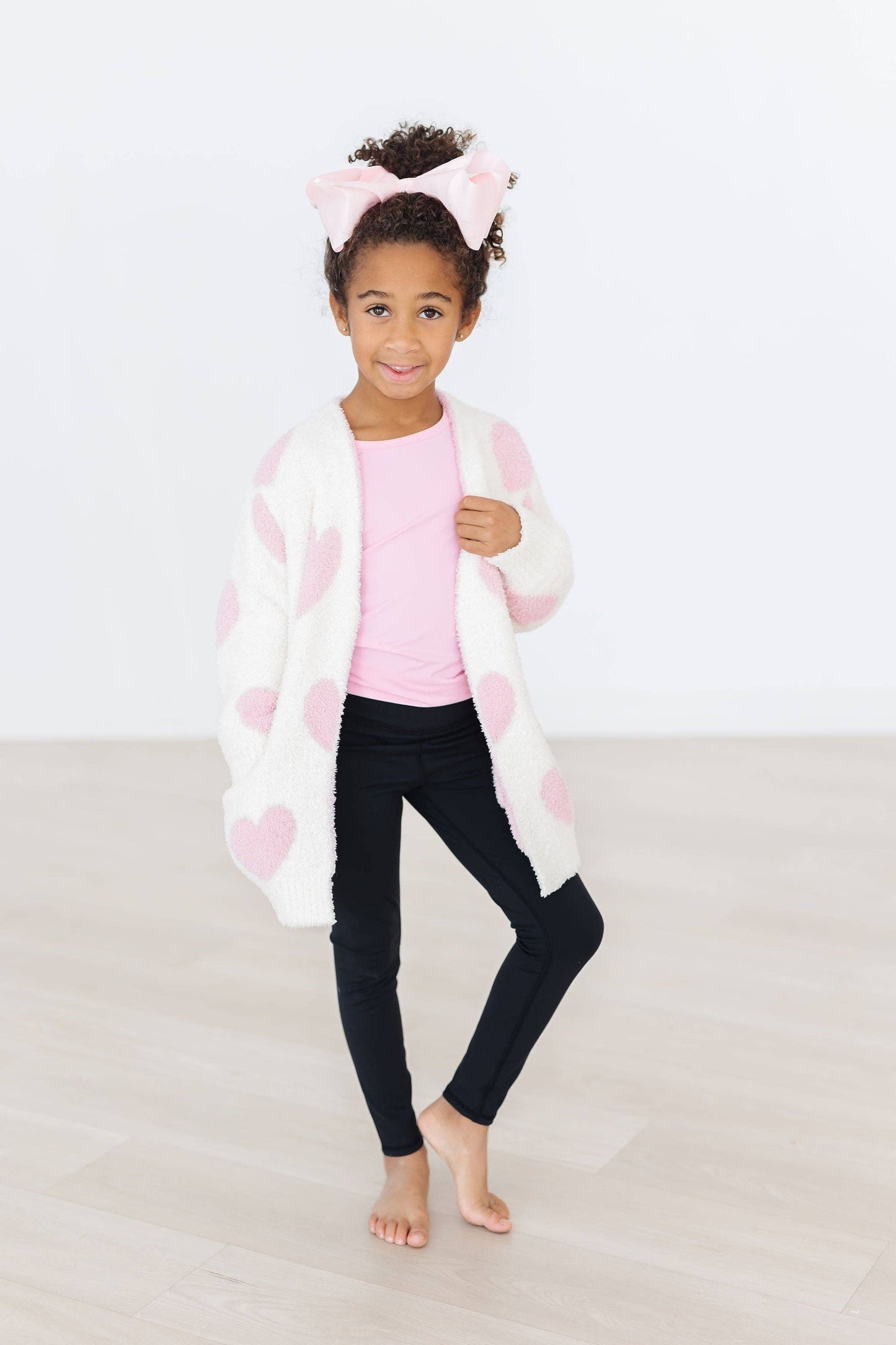 Cloud Cardigan- Pink Hearts (Kids)