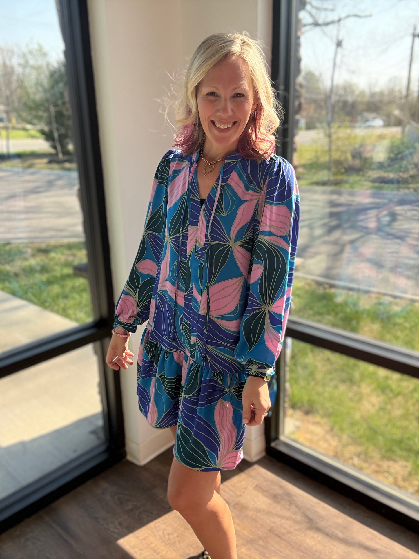 Glow Over Blue Dress