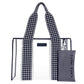 Navy Gingham Jelly Tote Bag