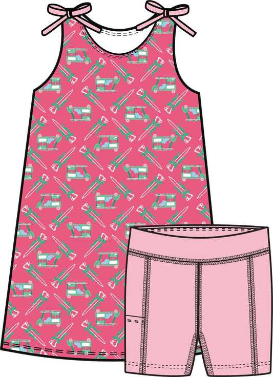 Golf Cart Cutie  Bow Dress