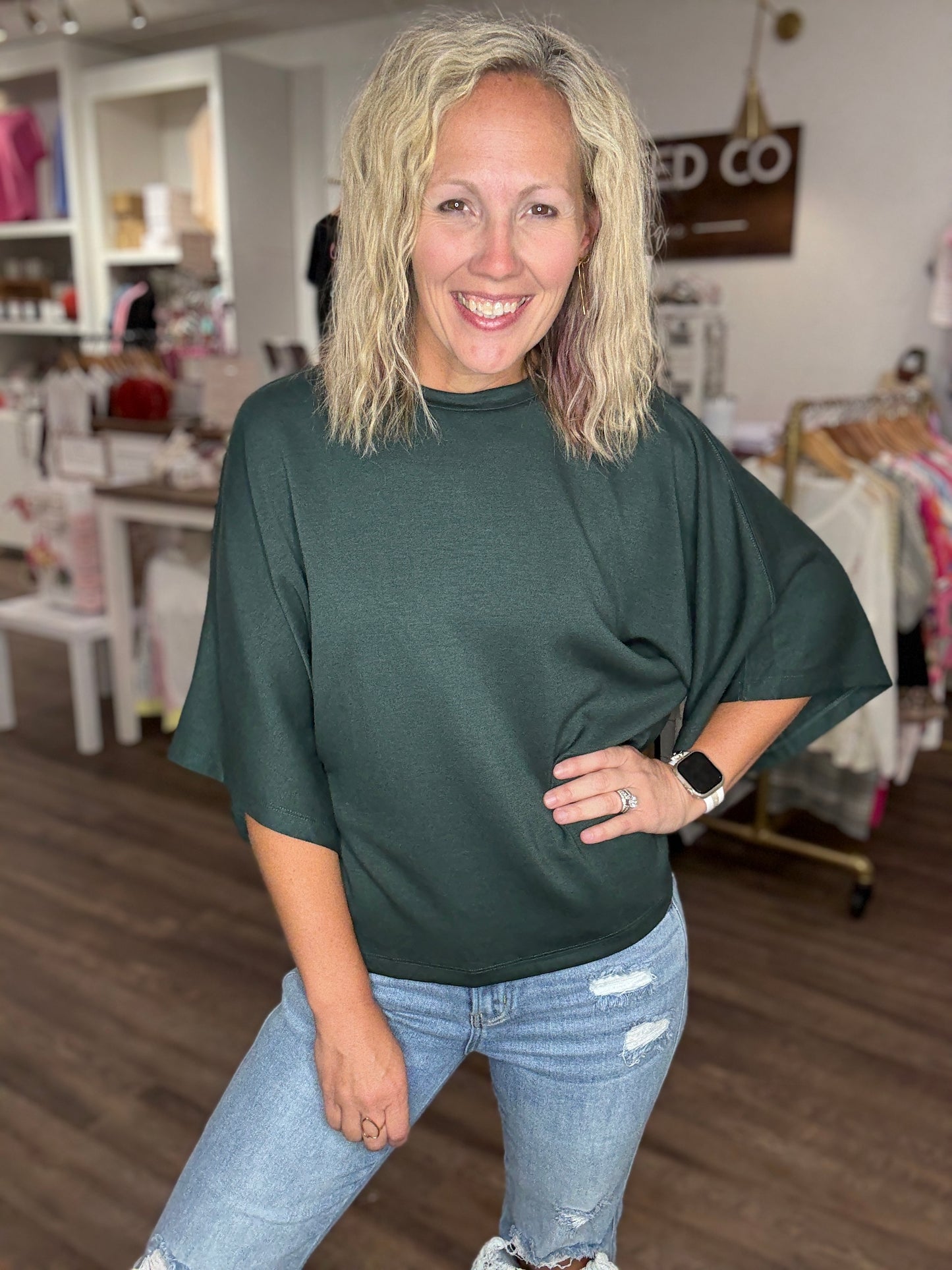 Saturday Stroll Top- Green