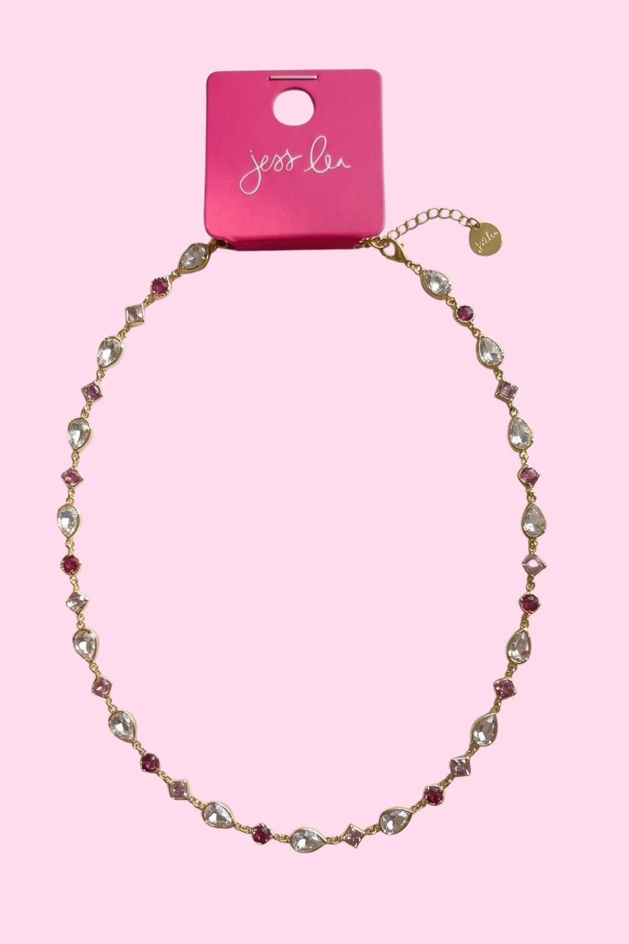 Santorini Stone Necklace- Pink
