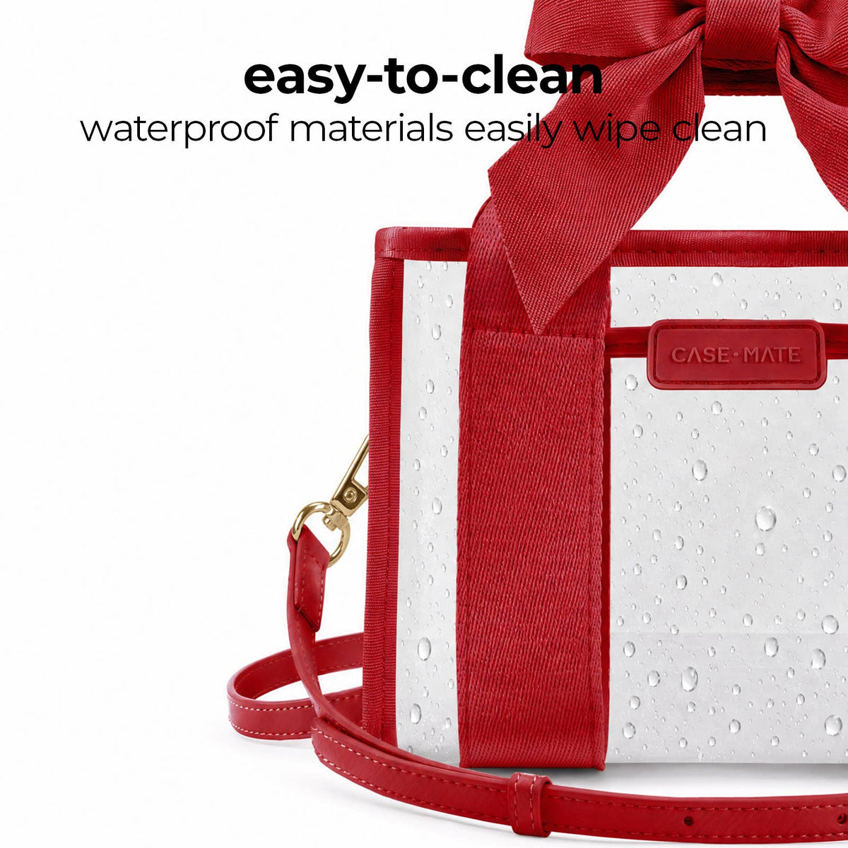 Varsity Red Bow Clear Stadium Bag