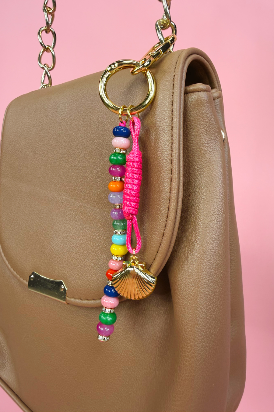 Beaded Seashell Bag Charm