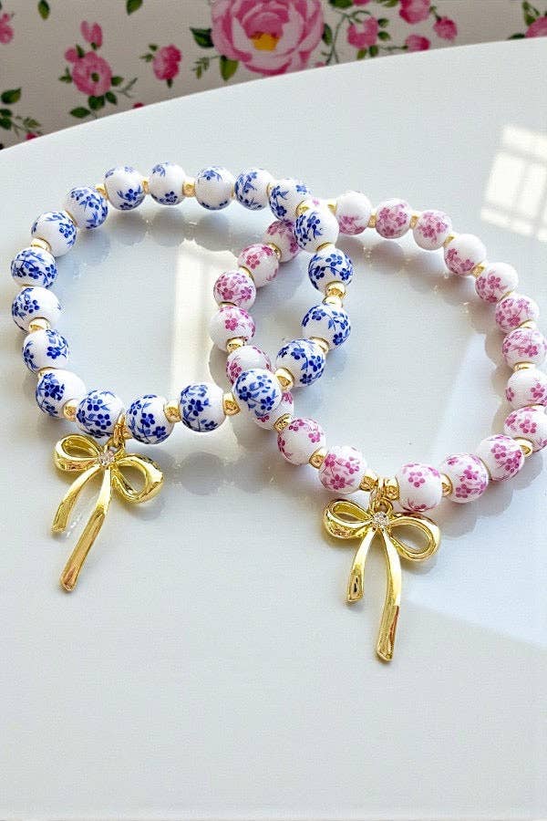 Floral Bow Beaded Bracelets