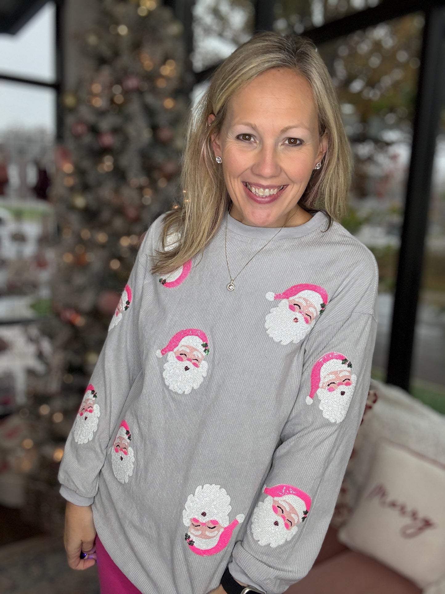 Pink Santa Sweatshirt!