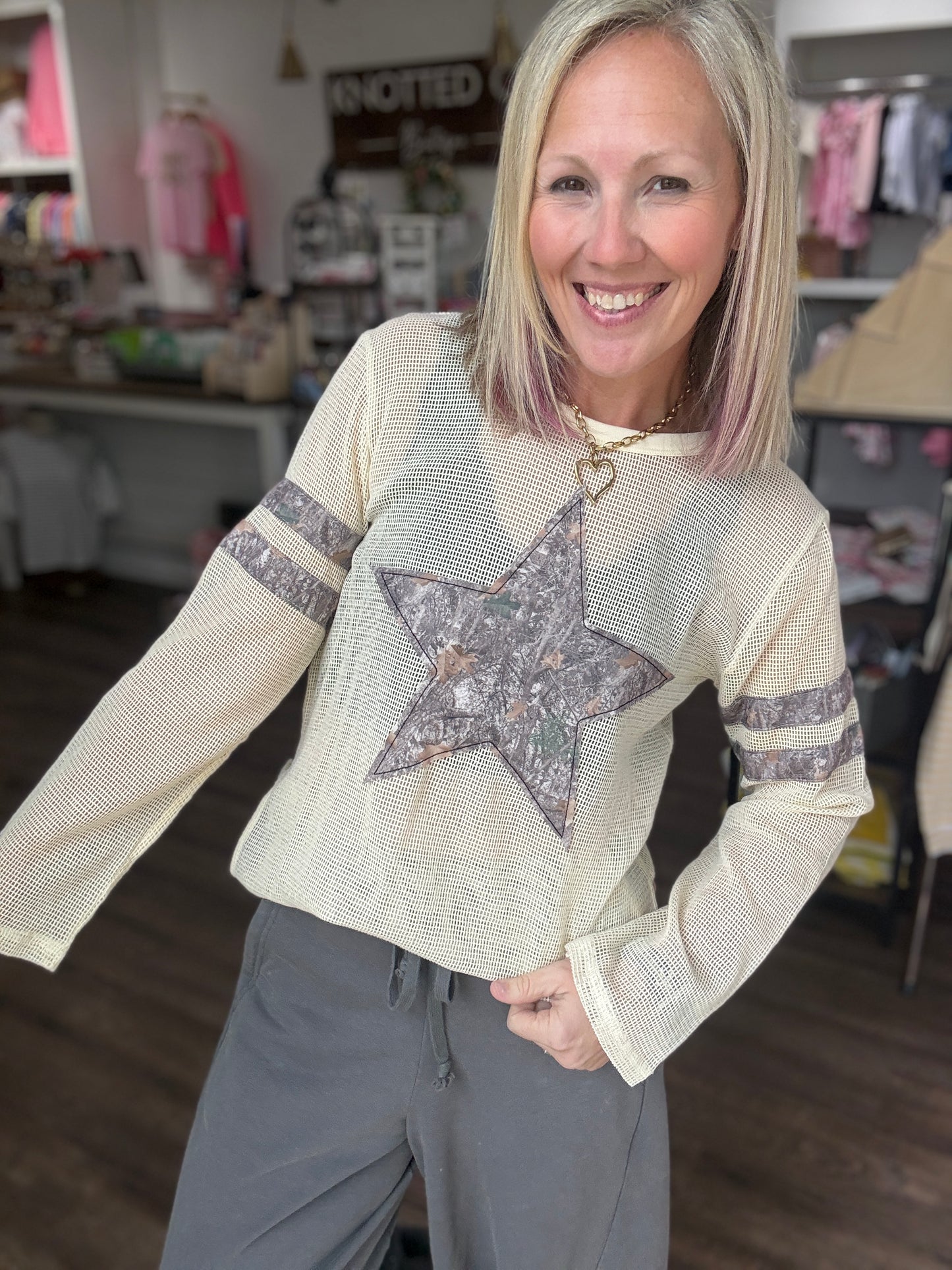 Mellow Mesh Top- Camo