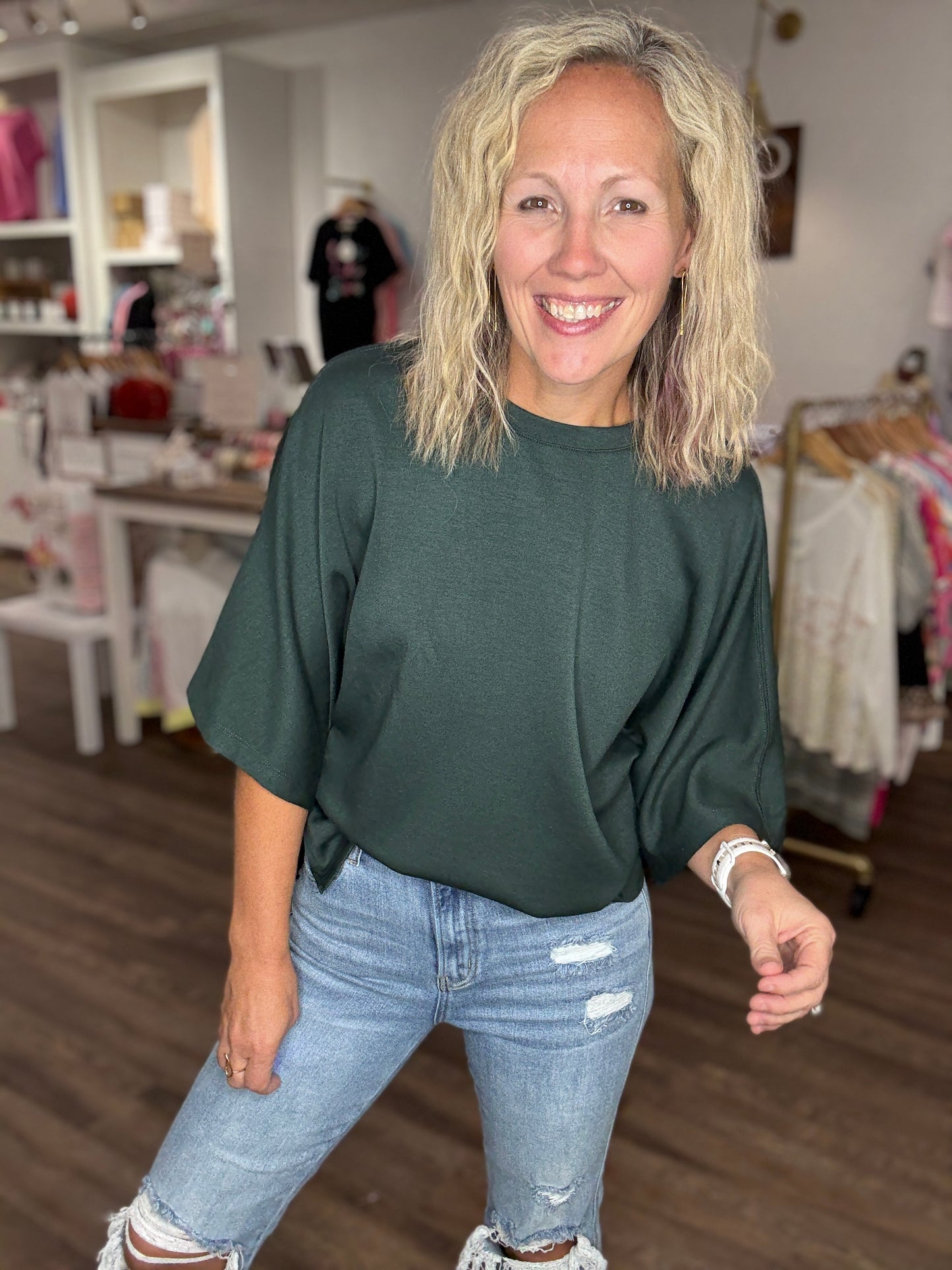 Saturday Stroll Top- Green