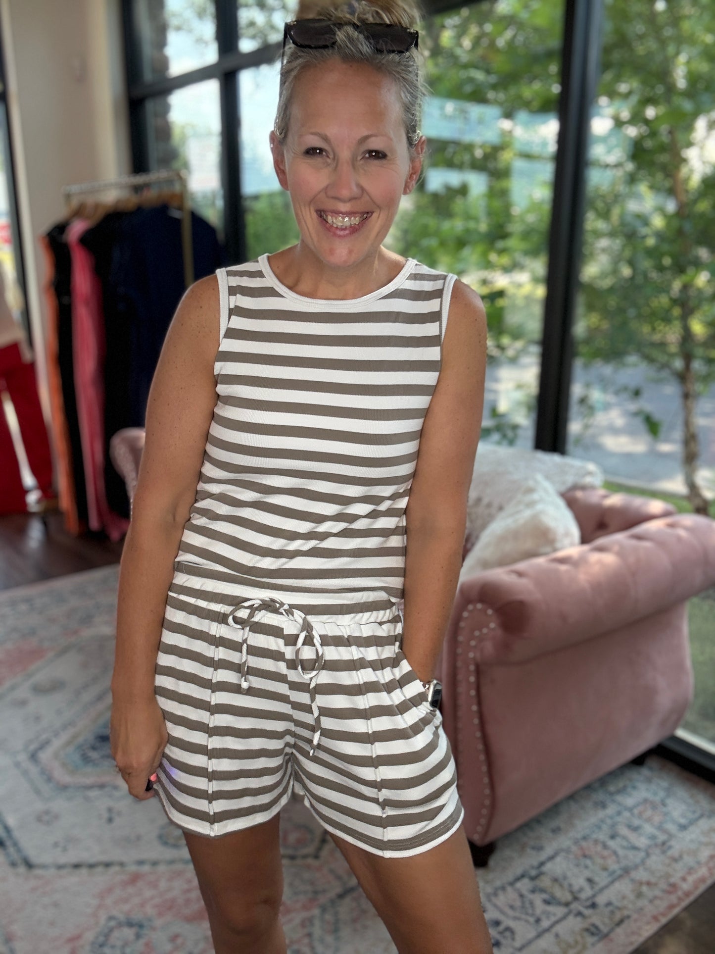 Haven Striped Set- Mocha