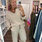 Mocha Striped Pant Set