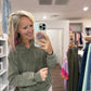 Mineral Lace Sweatshirt- Olive