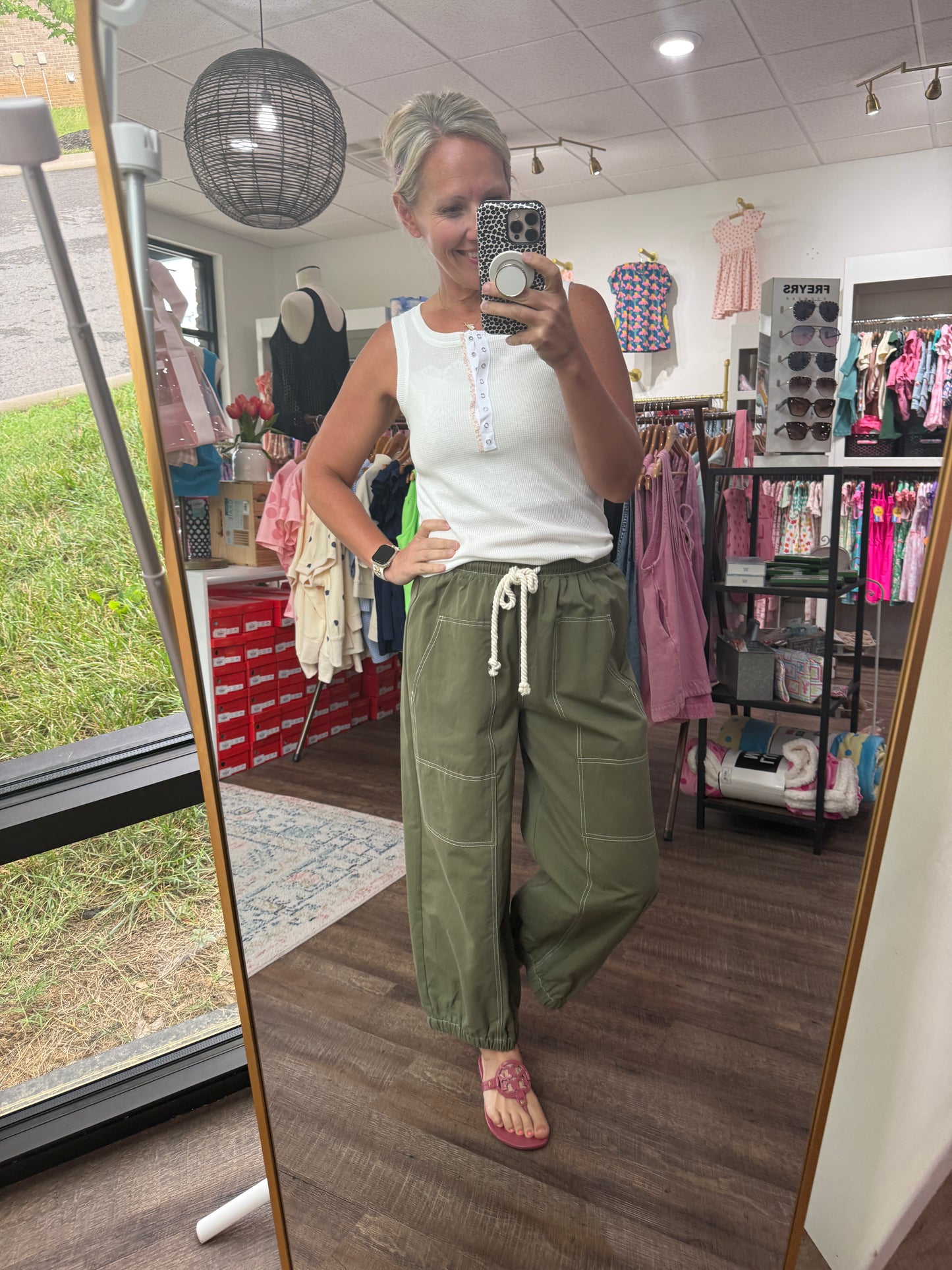 Off Duty Stitch Joggers- Olive