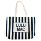 Lulu Mac Canvas Tote Black/White Stripe