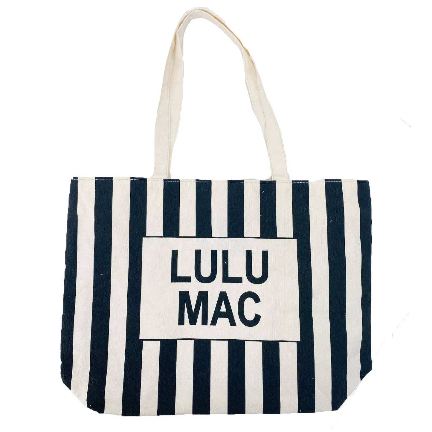 Lulu Mac Canvas Tote Black/White Stripe