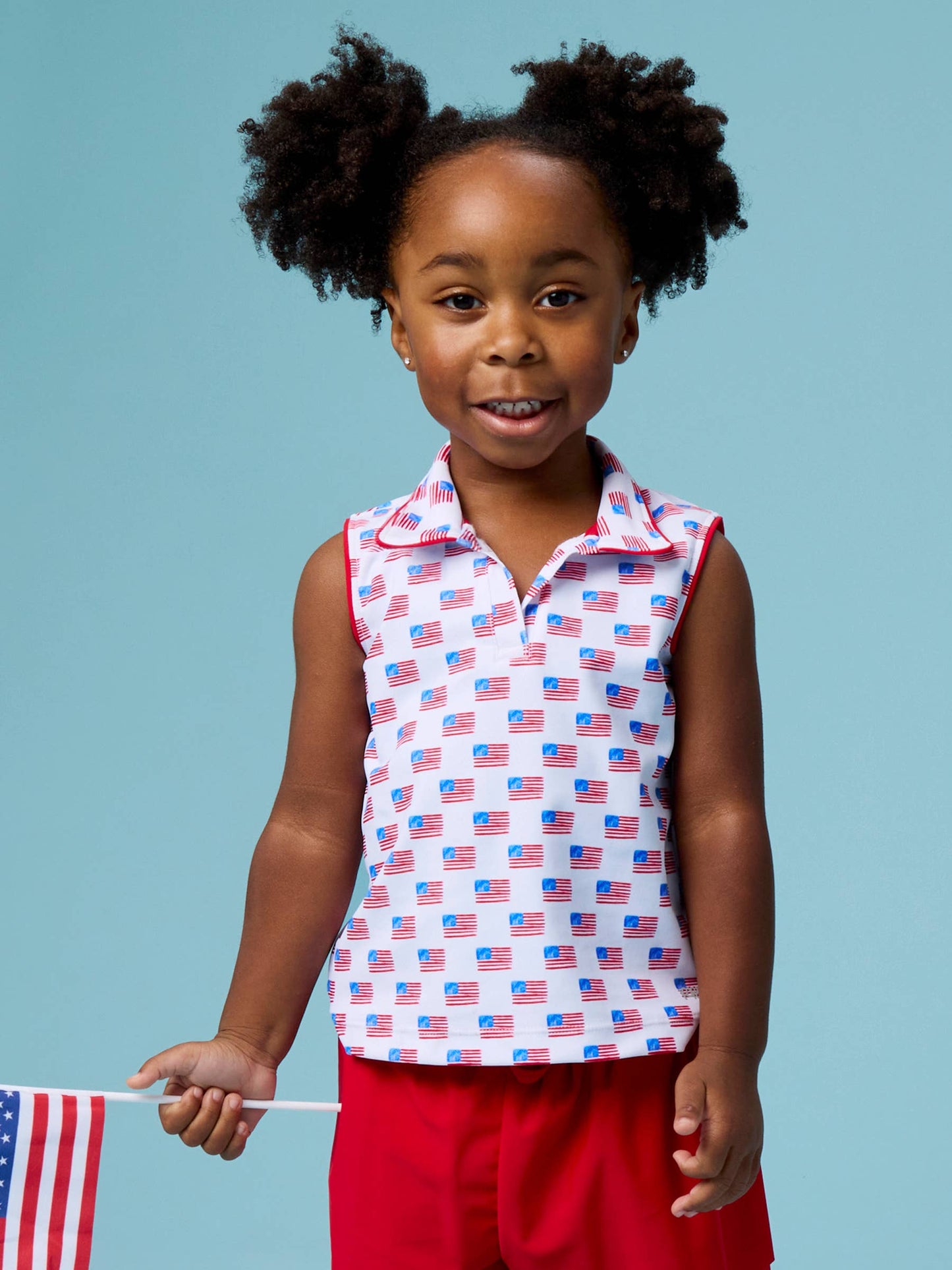 Girl's Freedom Flags Top