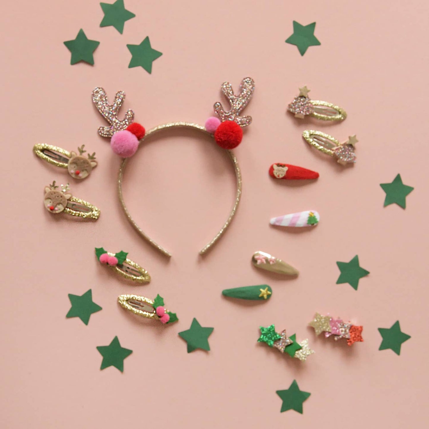 Jolly Glitter Star Clips