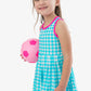 Aqua Gingham Dress